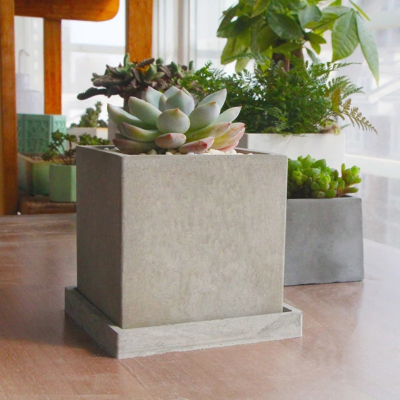 

10cm Square Flower Pot Base Double Mould Combination Diy Hand-made Succulent Silicone Abrasive Tool R2LE