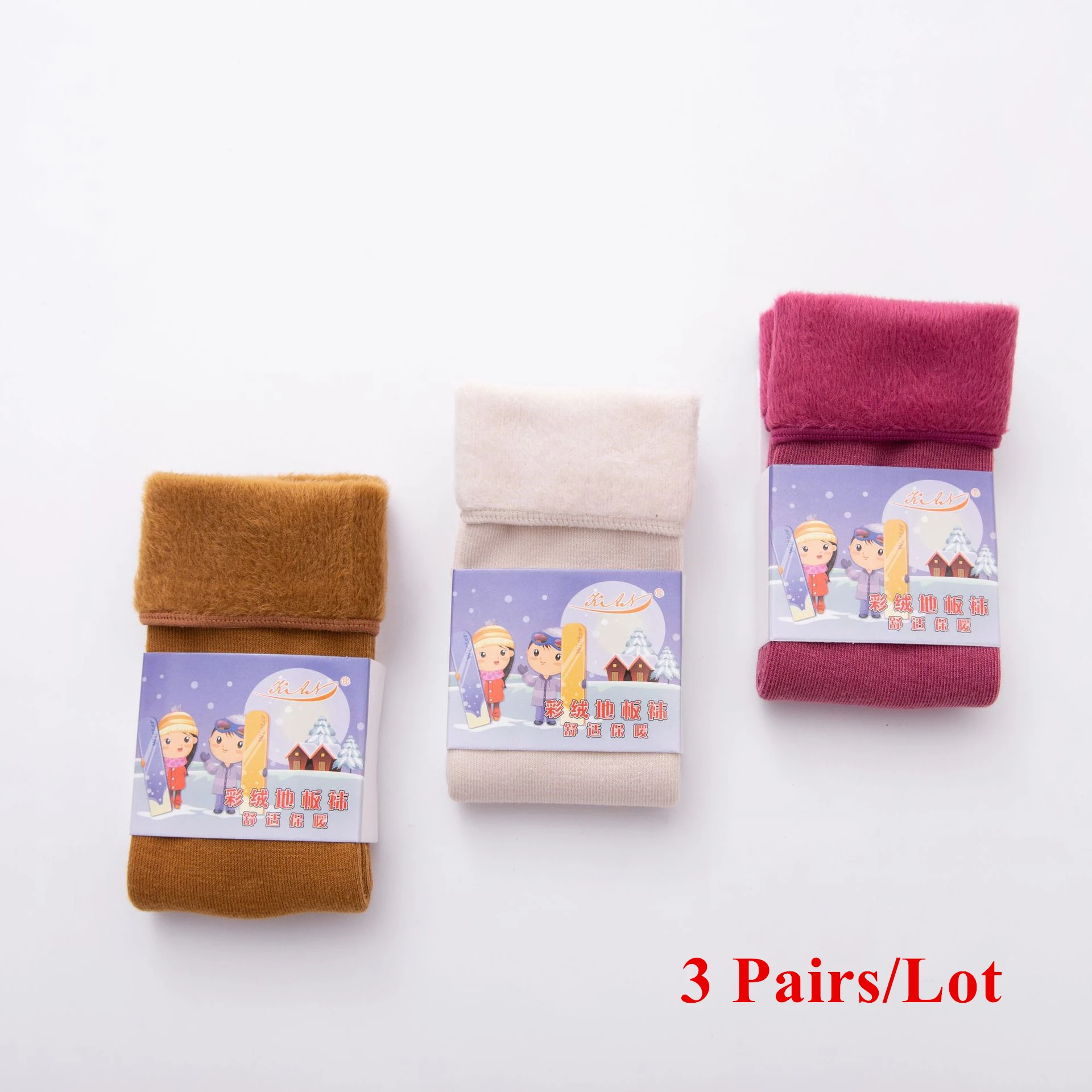 P01 D -3 Pairs 3 пары/партия, толстые детские носки из настоящей шерсти зимние мягкие теплые носки для детей, От 3 до 12 лет теплые носки-тапочки для мальчиков и девочек - Цвет: P01 D -3 Pairs