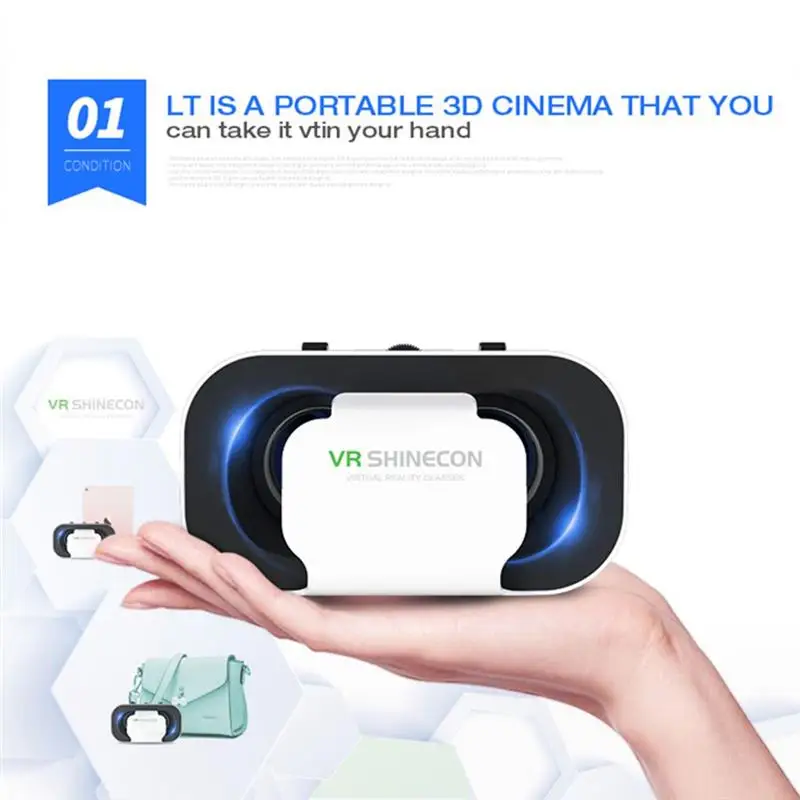 VR Shinecon 5 0 3D SC-G05A очки Фильмы Игры гарнитура для iPhone шлема виртуальной реальности