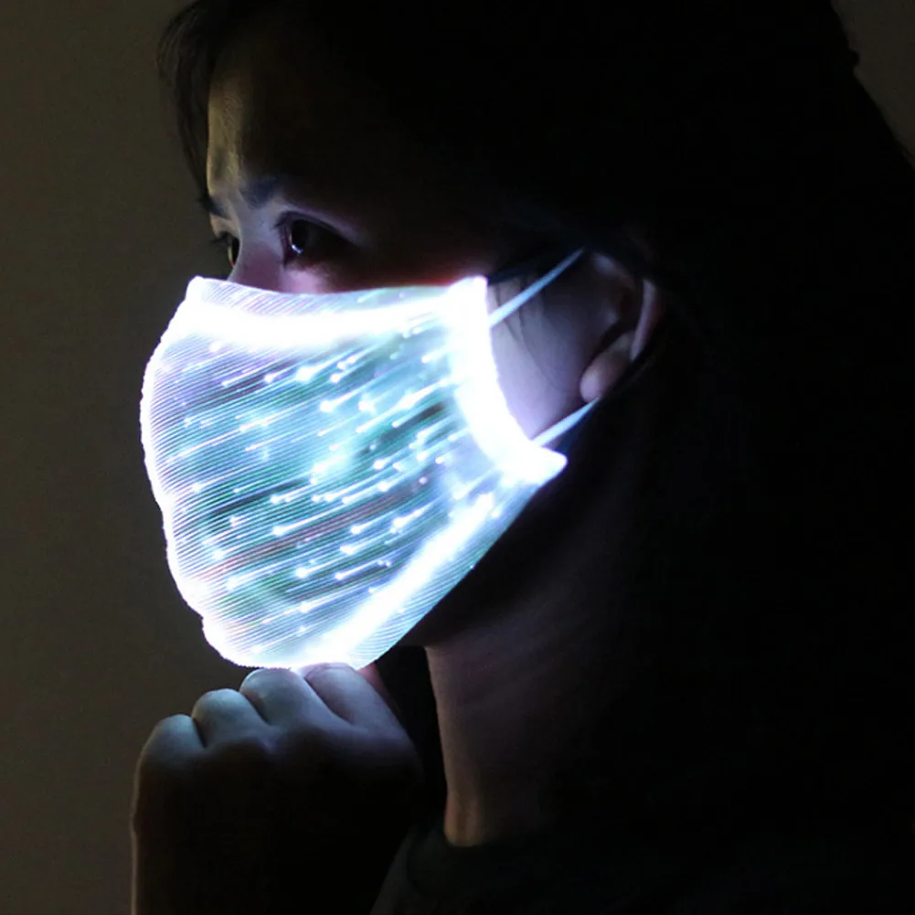Светодиодный светящаяся маска заряжаемая красочная от пыли волоконно