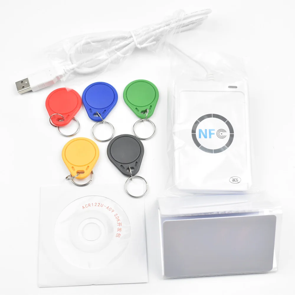 USB ACR122U-A9 NFC считыватель записывающий дупликатор RFID Smart Card + 5 сменных карт UID