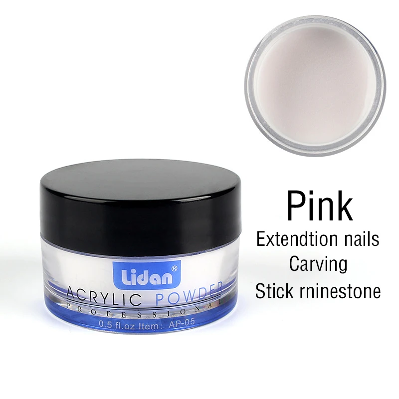 Акриловый порошок кристалл розовый белый прозрачный гель для ногтей Маникюр