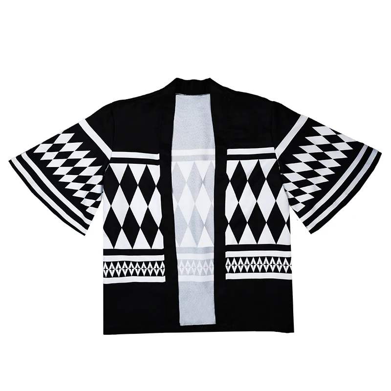 Кимоно мужское с коротким рукавом топ аниме принтом Токийский рептилии черный