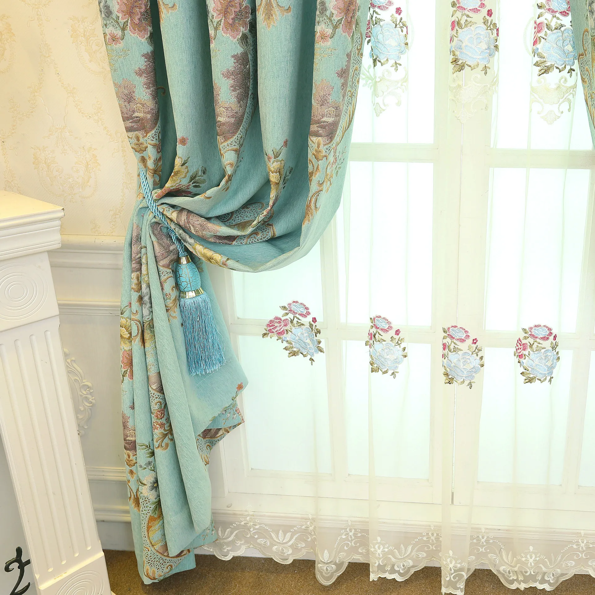 Американские занавески для гостиной столовой спальни романтические жаккардовые