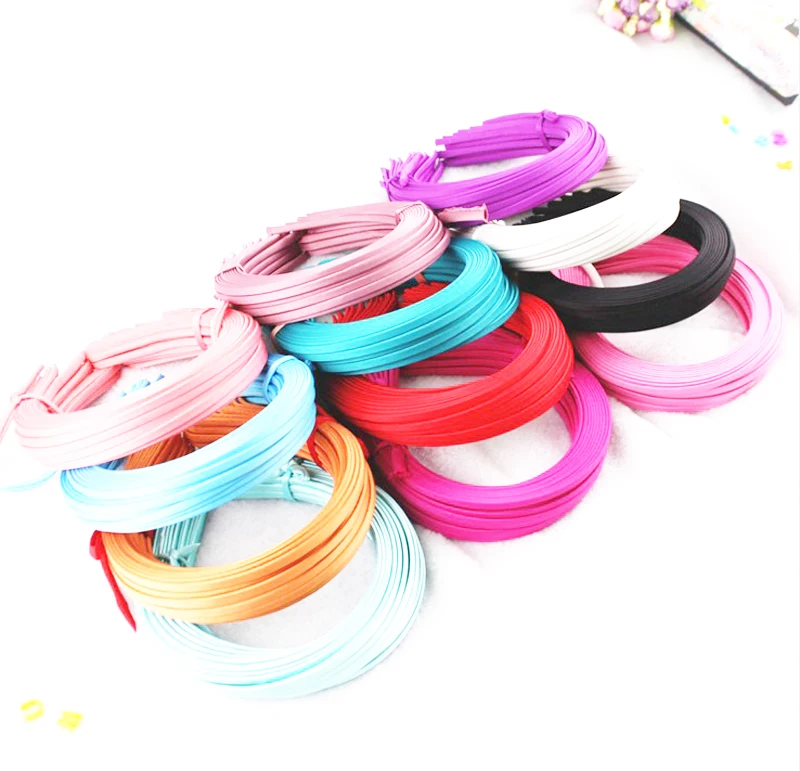 5 мм Сатиновые ленты покрытые простые металлические ободки для волос атласная