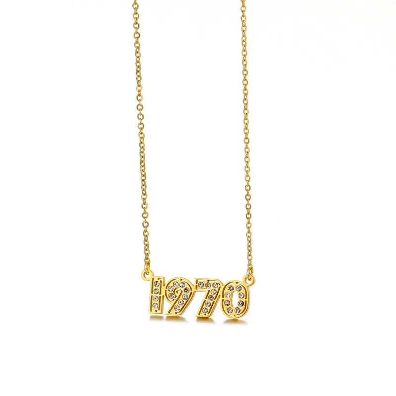 Ожерелья из нержавеющей стали с номером года на заказ для женщин и мужчин