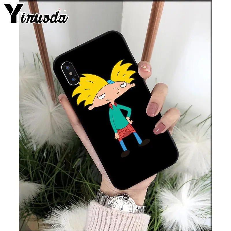 Yinuoda Hey Arnold TPU силиконовый мягкий черный чехол для телефона iPhone 5 5Sx 6 7 7plus 8 8Plus X XS MAX XR