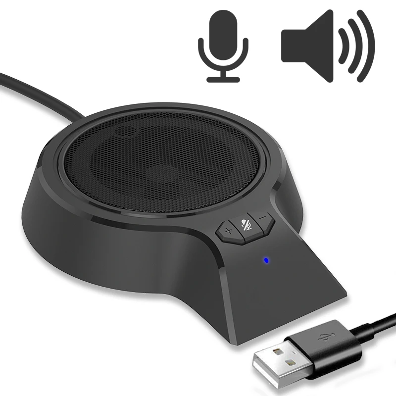 USB микрофон с громкоговорителем 360 ° всенаправленный регулировкой