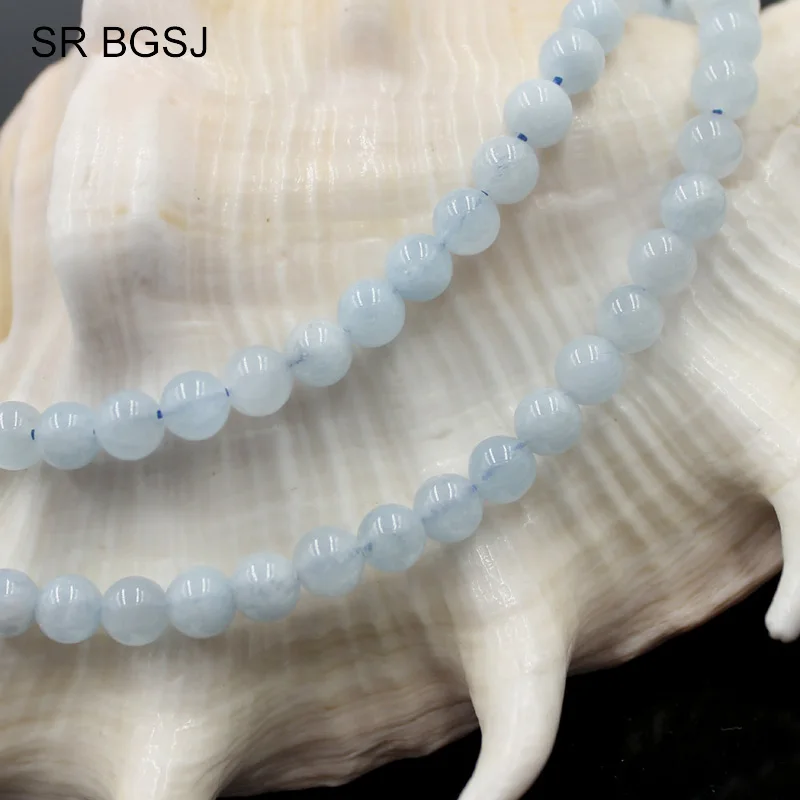Бесплатная доставка 4-12 мм 3A класс Синий аквамарин цвет морской волны драгоценный