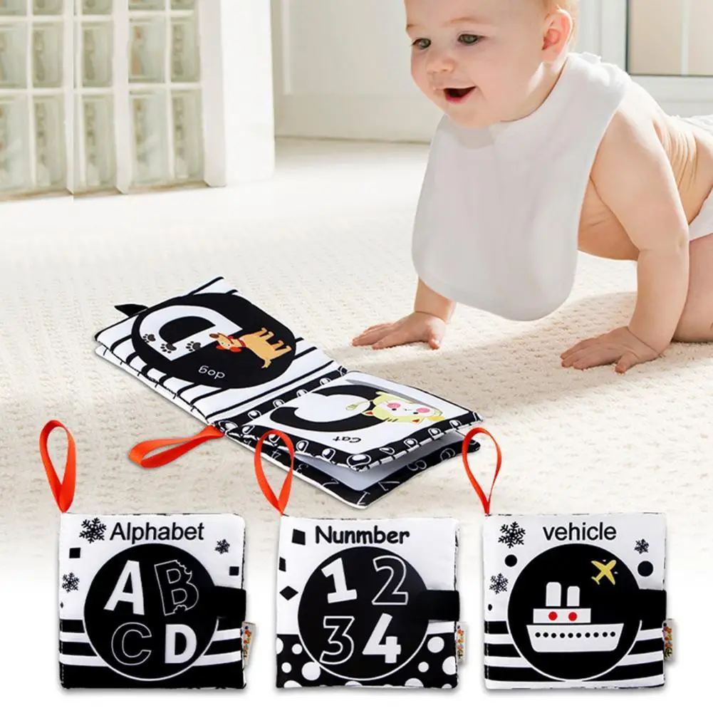

Teething Book Cloth Book Multiple Colors Early Learning Tear Proof Infant Soft Tail Fabric Books for Preschool