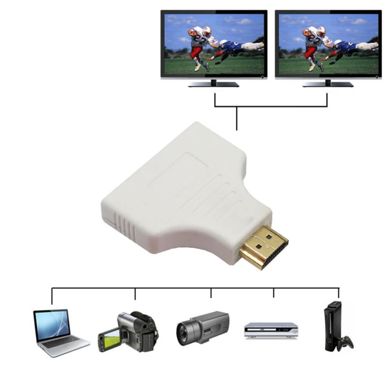 Smart and Compact Splitter For HDMI Male To 2 Female 1080P 1 In Out Switch Switcher Extender Adapter Converter |