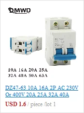 Мини автоматический выключатель DMWD ДПН мини DZ30LE-32 1P+ N 10A 16A 20A 32A220V 230 В 50 Гц 60 Гц узловой ток автоматический выключатель RCBO RCCB