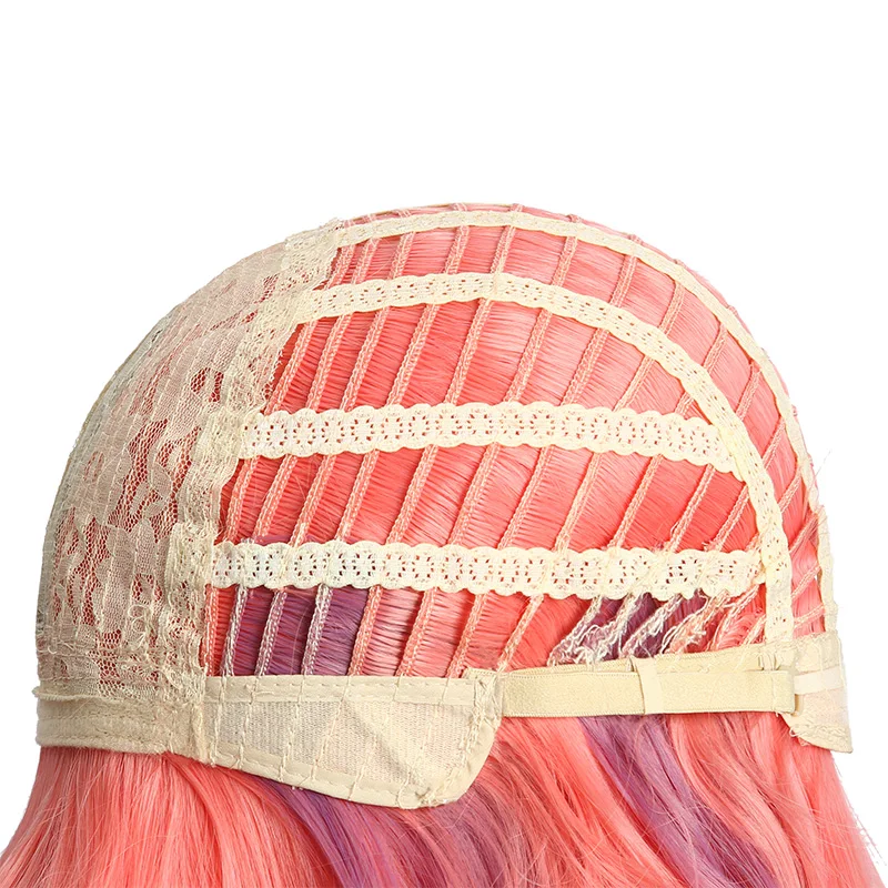 L-email wig Ilulu Cosplay Wig Kobayashi-san Chi no Maid Dragon Cosplay Pink Lolita Wig with Bangs Synthetic Hair Heat Resistant