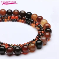 high quality natural multicolor agates stone round shape loose spacer smooth beads 468101214mm jewelry accessory 38cm sk20