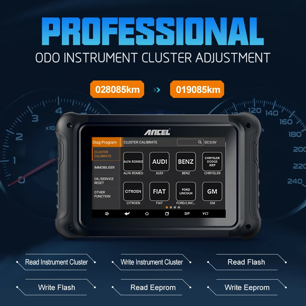 ANCEL DP500 пройденное расстояние в милях исправление для автомобиля OBD2 ключевой