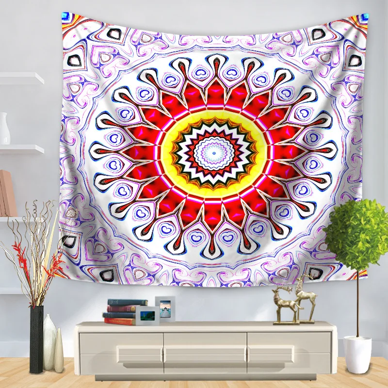 Mandala pattern Wall tapestry Boho Background cloth wall carpet hanging Home Decor Beach mat 75*90cm GT-0011 | Дом и сад