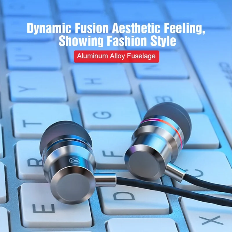 Наушники вкладыши металлические наушники с микрофоном Стерео Проводная