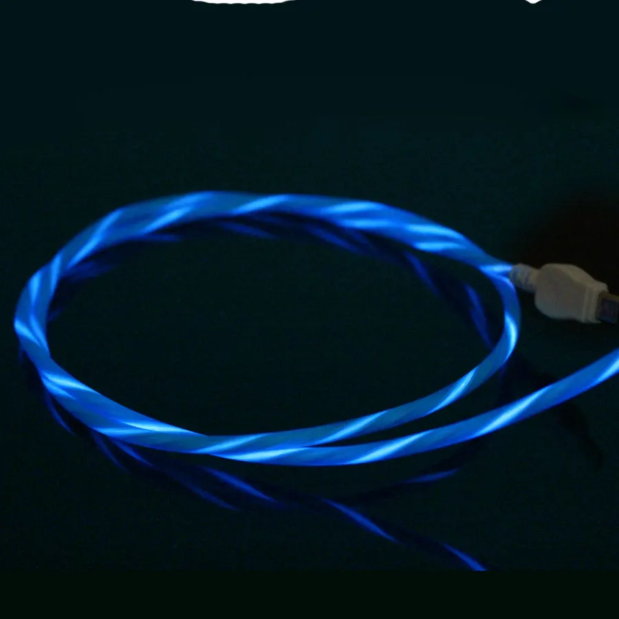 Светодиодный usb-кабель, светильник-вспышка, лампа для передачи данных, зарядное устройство для мобильного телефона для iPhone, samsung, Xiaomi, huawei, Android, кабель type-C 1 м