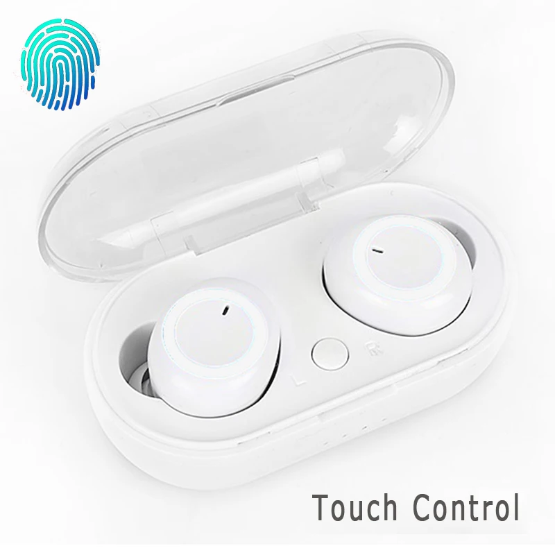 Беспроводные наушники от YOU FIRST Bluetooth 5.0 наушники TWS спортивные стерео bluetooth наушники гарнитура с загрузочной коробки - Цвет: White Touch Control