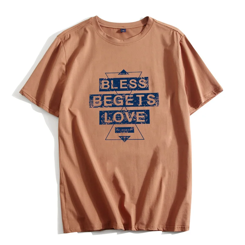 

2021 Summer New Men's T-shirt Cotton Round Neck Short-sleeved Blank Plus Size Loose Casual Top
