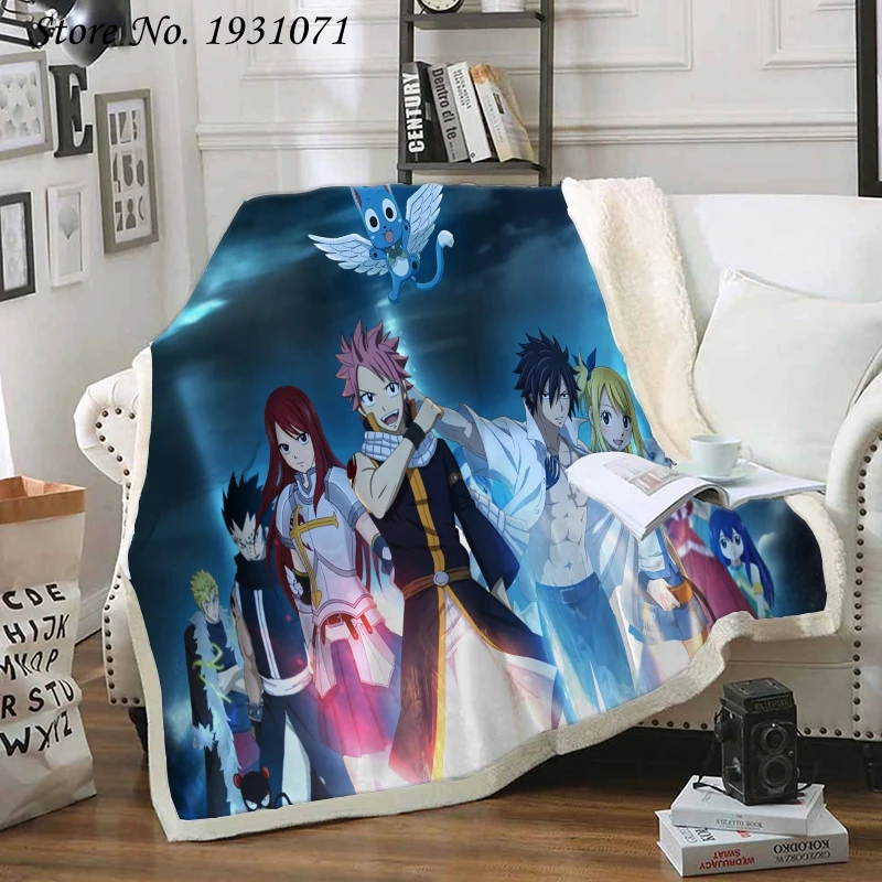 Флисовое одеяло с 3D рисунком Фея хвост для кровати толстое модное покрывало из