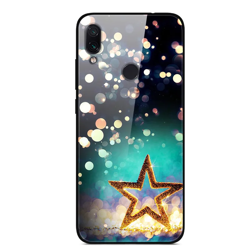 24 Для Xiaomi Redmi 7 Чехол из закаленного стекла твердая задняя крышка для Xiaomi Redmi Note 7 чехлы для телефонов силикон бампер Coque на Redmi7 Note7 - Цвет: 24