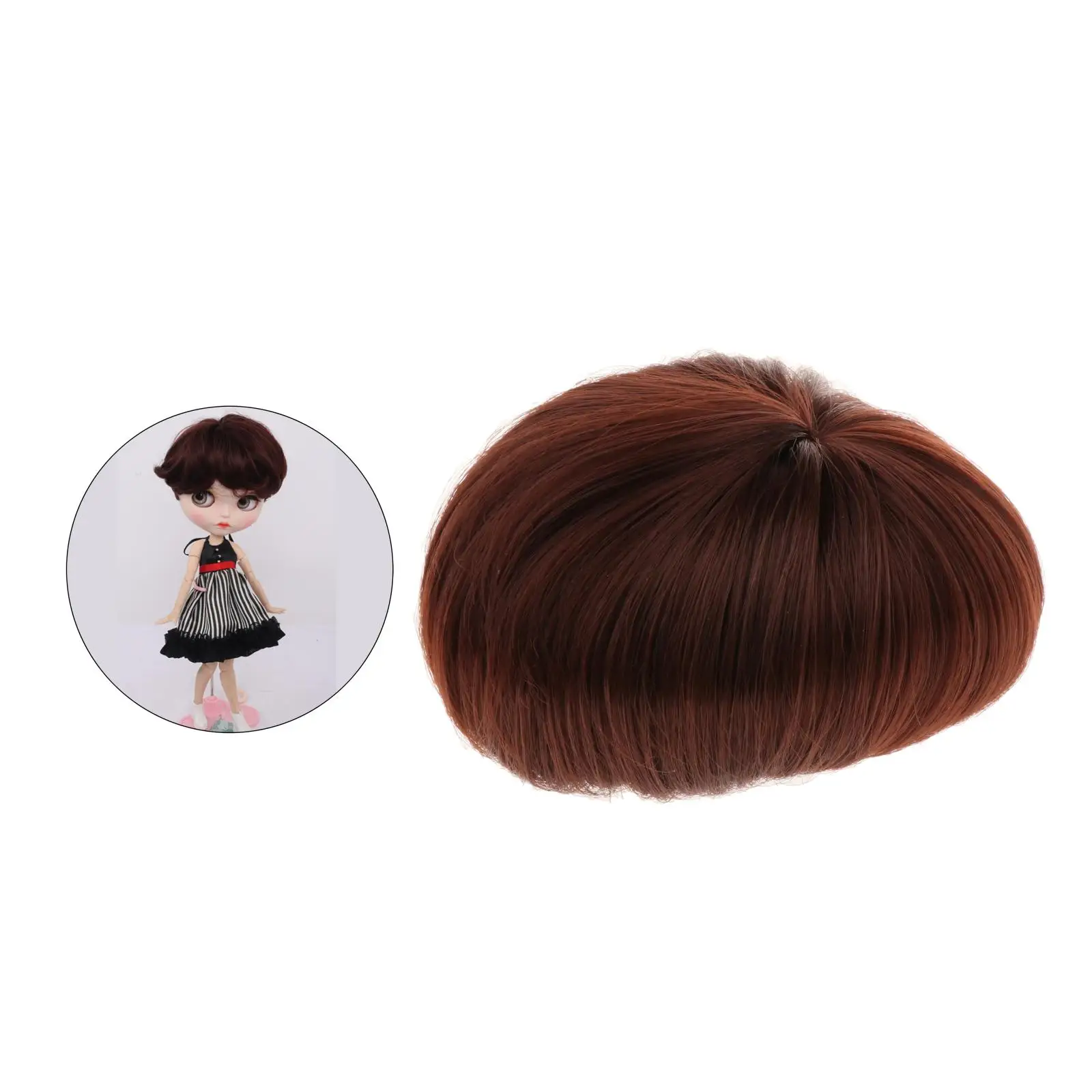 

Beautiful Doll Short Hair Wig BDJ Doll Toy Decorating Accessories 6cm length