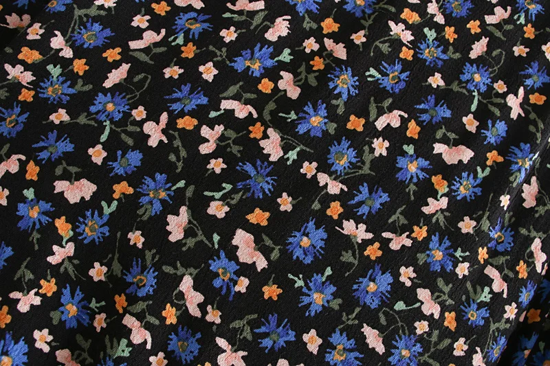 Женское мини платье осень 2019 Новое поступление цветочные принты v образным