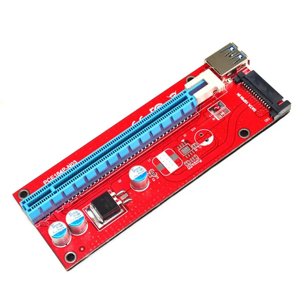 

USB 3.0 164P PCI-E Express 1x to 16x extender riser card 6Pin SATA mining 6pin power supply PCI-E graphics adapter card (007S)