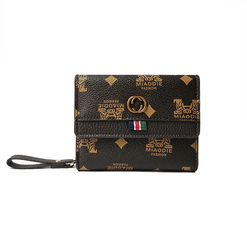 

Кошелек для карт, женский короткий новый складной нишевой дизайн, складной кошелек большой вместимости с отделением для карт, маленький кош...