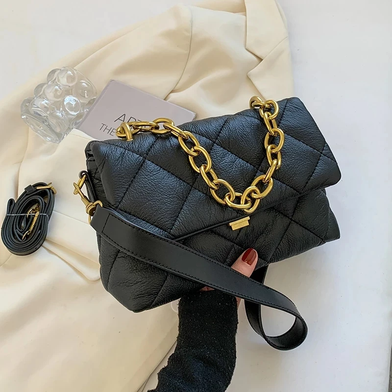 

Маленькая кросс-боди сумка-мессенджер с клапаном для женщин 2021 Минималистичная стеганая квадратная дизайнерская роскошная сумка на плечо ...