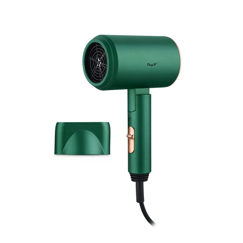 

CkeyiN Foldable Electric Hair Dryer Mini Low Noise DC Motor Blow Dryer Blue Light Hairdryer 3 Heat Setting Overheat Protection