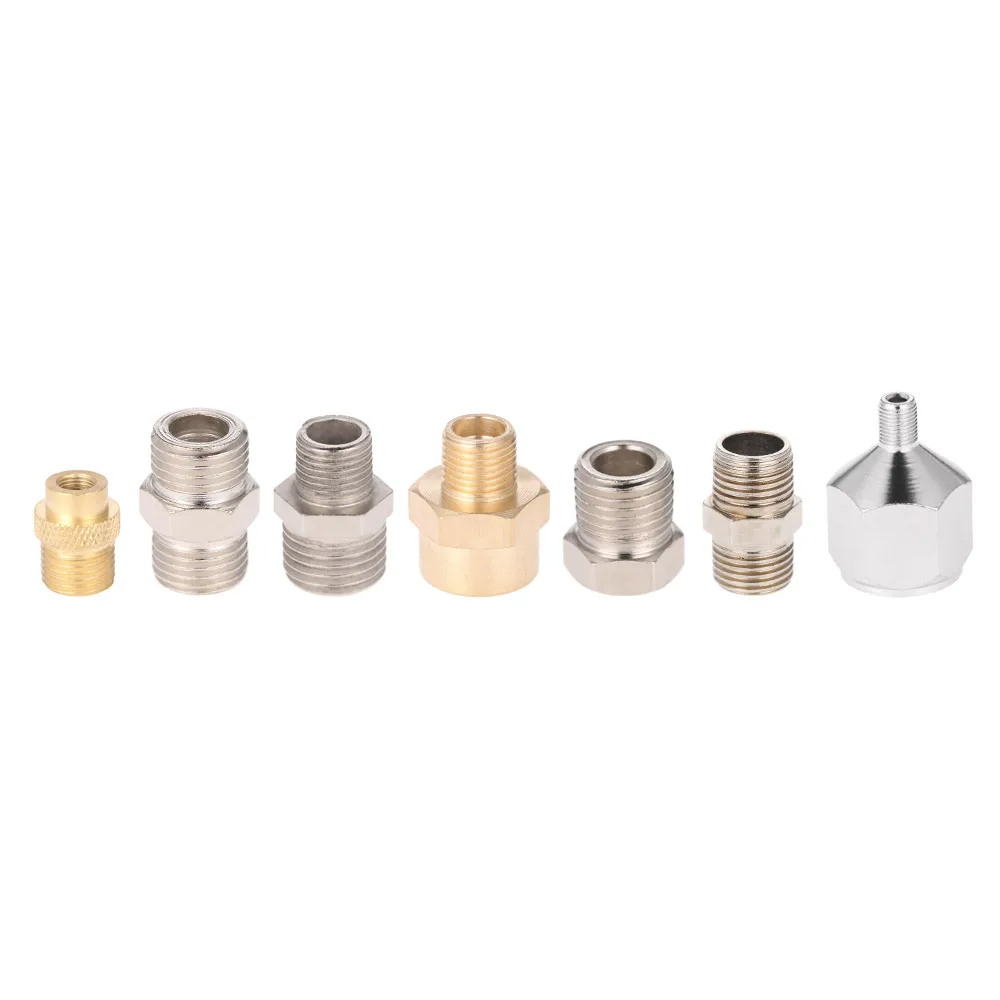 New Professional 7pcs Airbrush Spray Paint Gun Adaptor Kit Fitting Connector Set For Compressor &amp Air brush Hose | Инструменты
