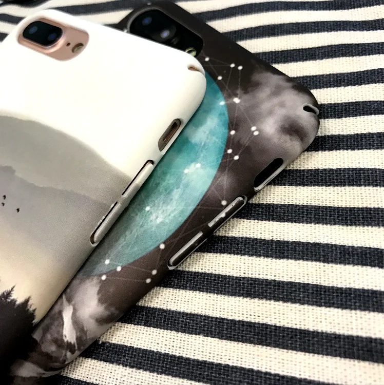 Marble Stone Mobile Phone Case For iPhone 7 Matte PC Back Cover Fundas Apple Xr 6 6S 8 Plus X Xs Max Planet Space Shell |