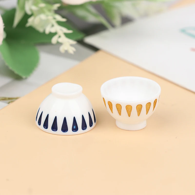 

4pcs Miniature Bowl Dish Round 1/12 Scale Doll House Kitchen Dinning Accessory dolls accessories kitchen toy