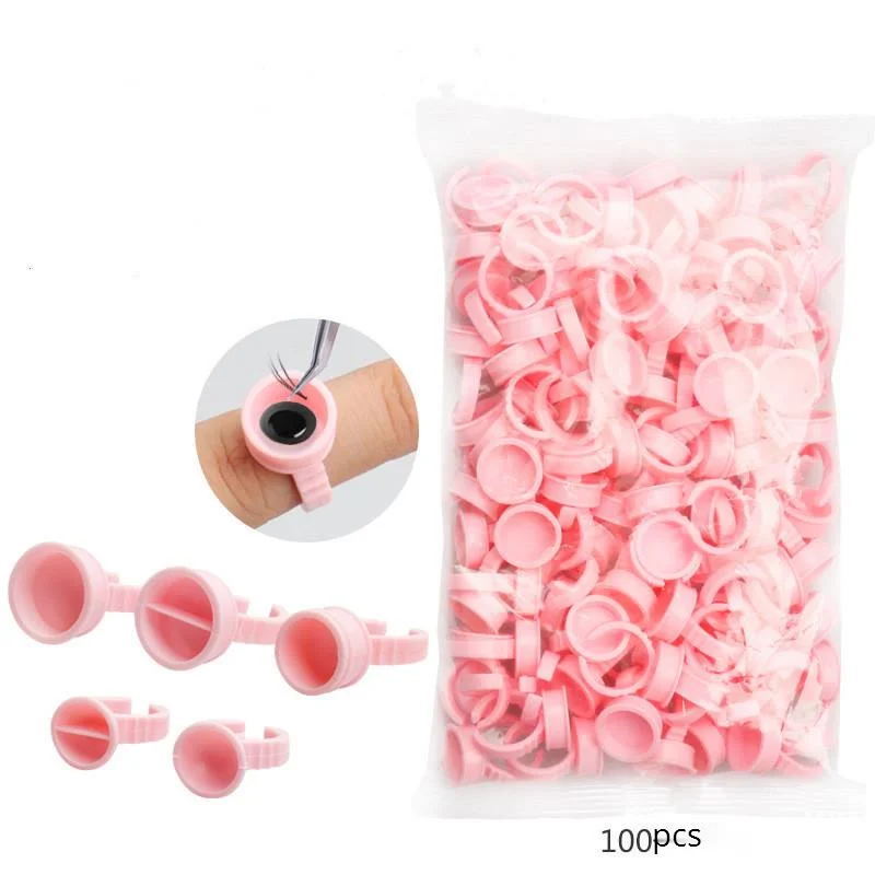 

Disposable Glue Holder Ring Cups For Eyelashes Extension Tattoo Pigment