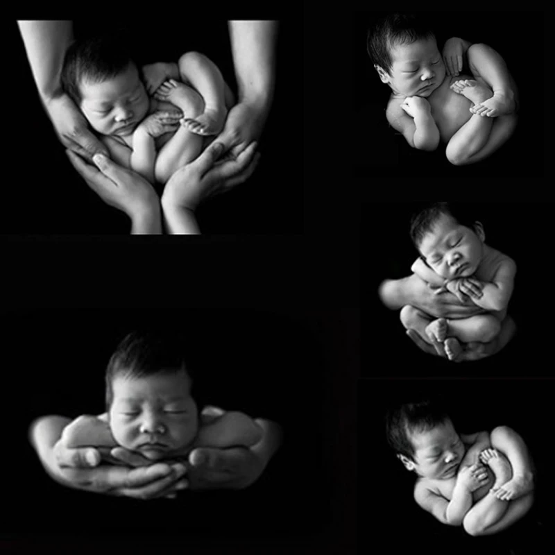 150*150CM Baby Photography Black Backdrop Infant Photo Shoot Background Cloth Fabric Light Absorption Studio Photo Props