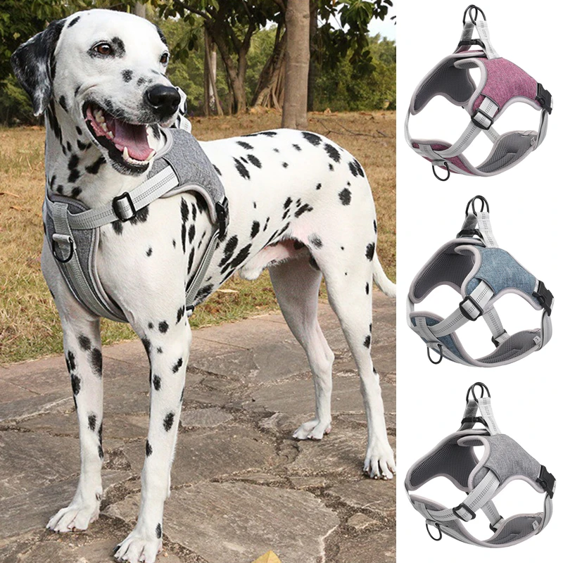 

Мягкая шлейка-жилетка для собак, мягкая подкладка, светоотражающая шлейка для средних и больших собак, воздухопроницаемая шлейка для прогу...