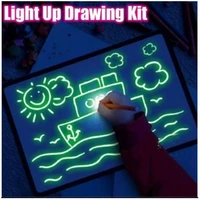 magic light drawing pad glow pvc drawing board set uv pen graphics card childrens educational toy writing christmas gift