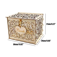 diy wedding gift wooden hollow wedding gifts box with lock money case beautiful party favor decoration birthday supplies