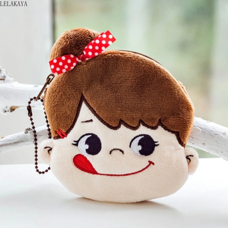 Мультяшный мини плюшевый Кошелек сумка аниме Fujiya Peko Kawaii Девушка Poko наушники сумка держатель карт монета милый плюшевый Кошелек на молнии сумочка