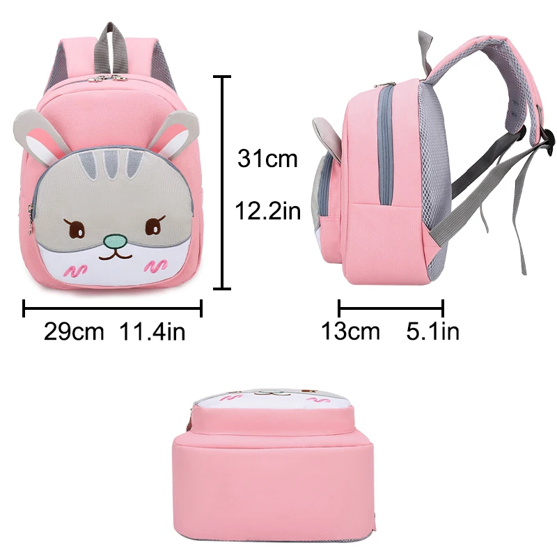 

Fashion Cartoon Animal Kids Backpack Waterproof Nylon Satchel Boy Girl Garden Bag Briefcase Large Capacity Travel Storage Sac