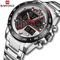 naviforce luxury brand men%e2%80%99s sports watch men quartz chronograph male clock full steel military wrist watch relogio masculino