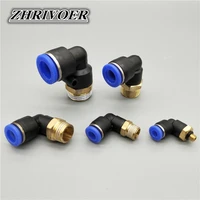 pl pneumatic connector 4mm 12mm hose od 18 14 38 12 male thread pneumatic tube elbow connector tube air push in fitting