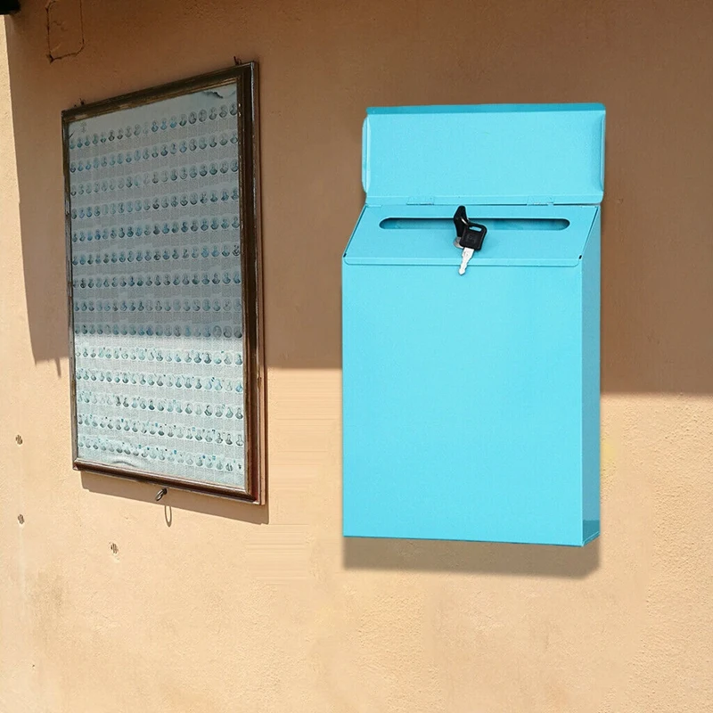 1Pcs Modern Mailbox Comment Letter Deposit Suggestion Drop Box Secured Payments Key Paperwork Secure Postbox Decor | Дом и сад