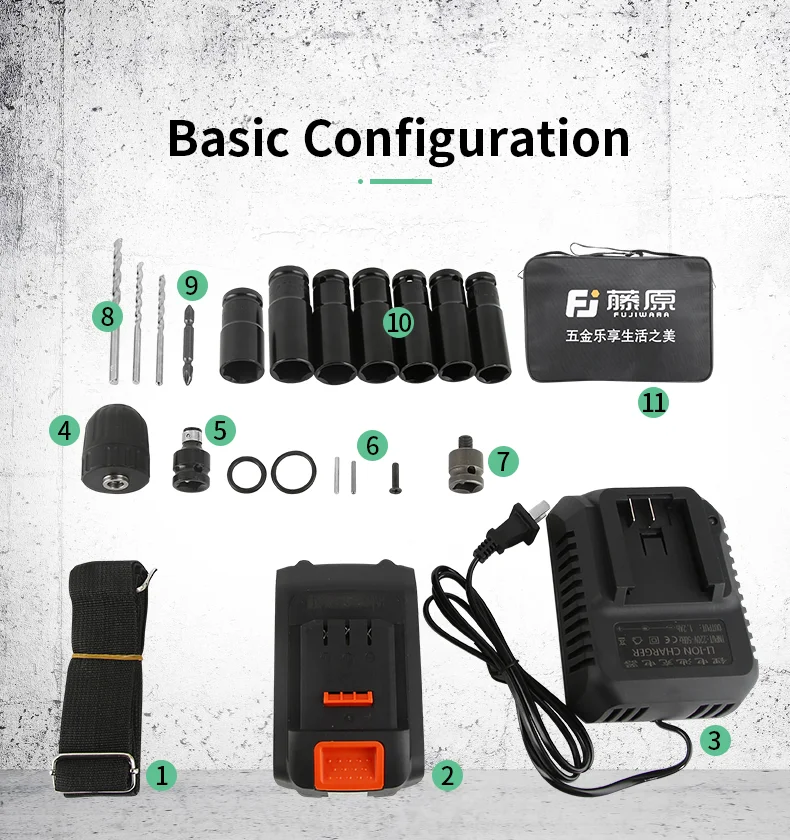 Динамометрический электрический ключ FUJIWARA 37500 нм мАч литиевый аккумулятор