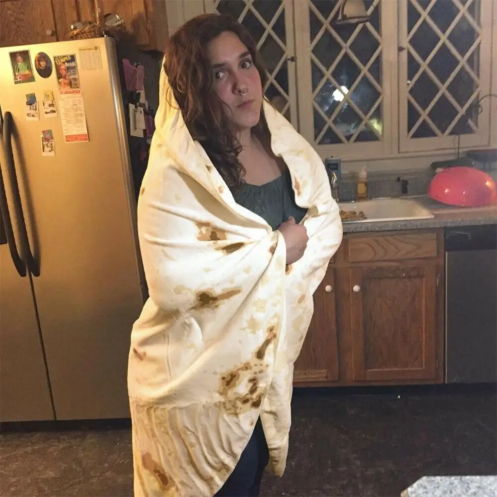 Текстурное мягкое Флисовое одеяло Tortilla покрывало с забавным принтом блинчиков