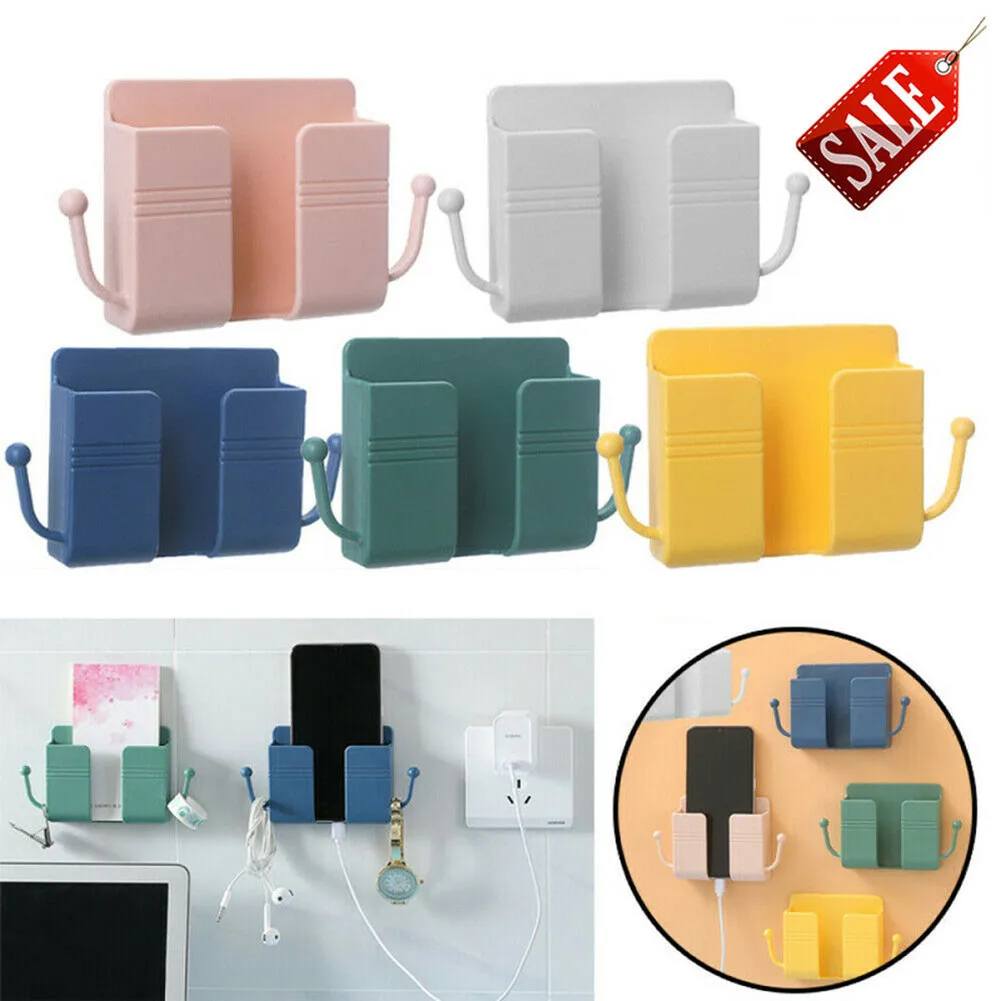 

Multifunction Wall Mounted Organizer Storage Box Mobile Phone Charging Holder Wall Mounted Organizer Remote Control Storage Box