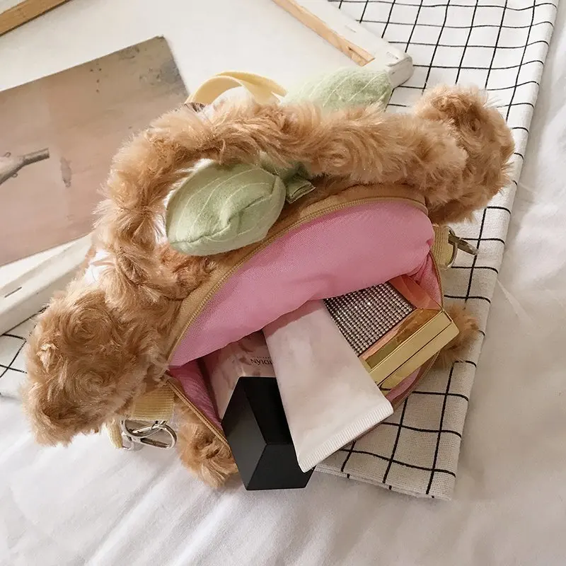 

Cartoon Rabbit Winter Plush Children's Crossbody Bag Girl Cute Bear Shoulder Bag Kids Handbag Fashion Purse Child Clutch Wallet