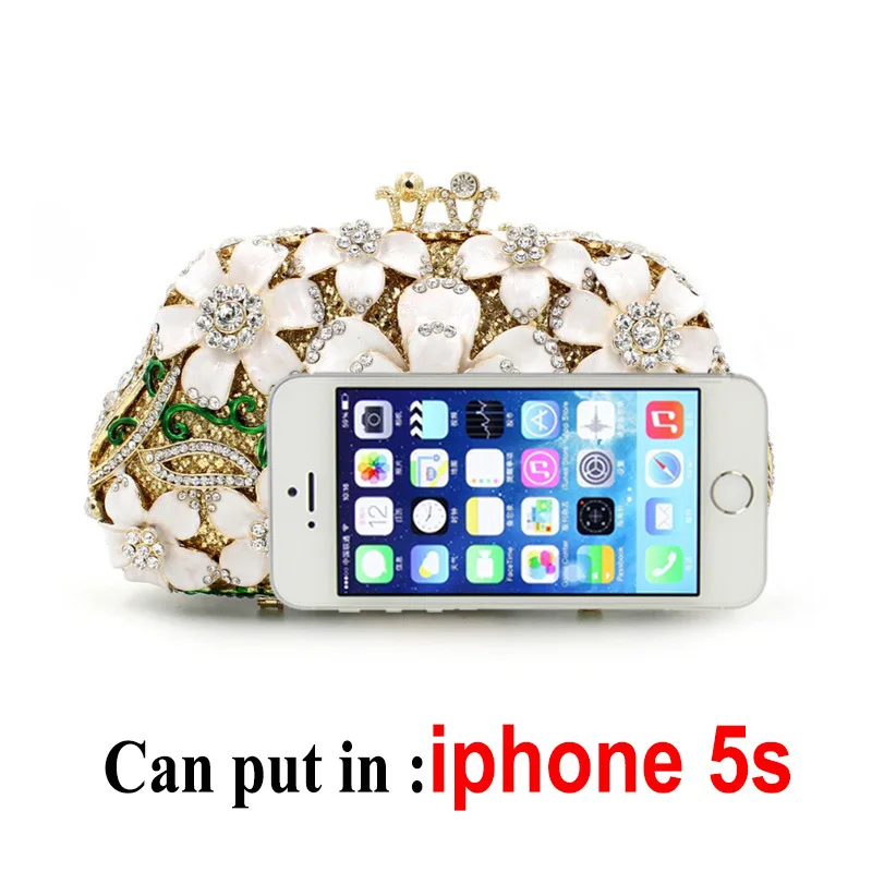 17x10 5 см масляная капля цветок Стразы сумка гофрированный металл кристалл